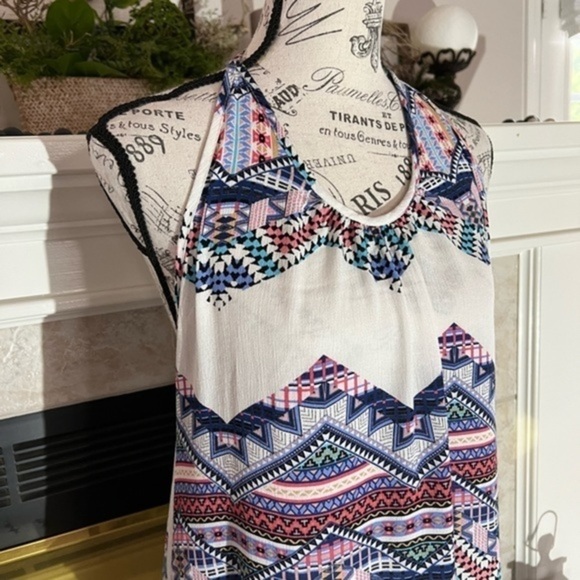 Black Bead Summer, Southwestern Print Maxi Dress with Low Back - Picture 3 of 11